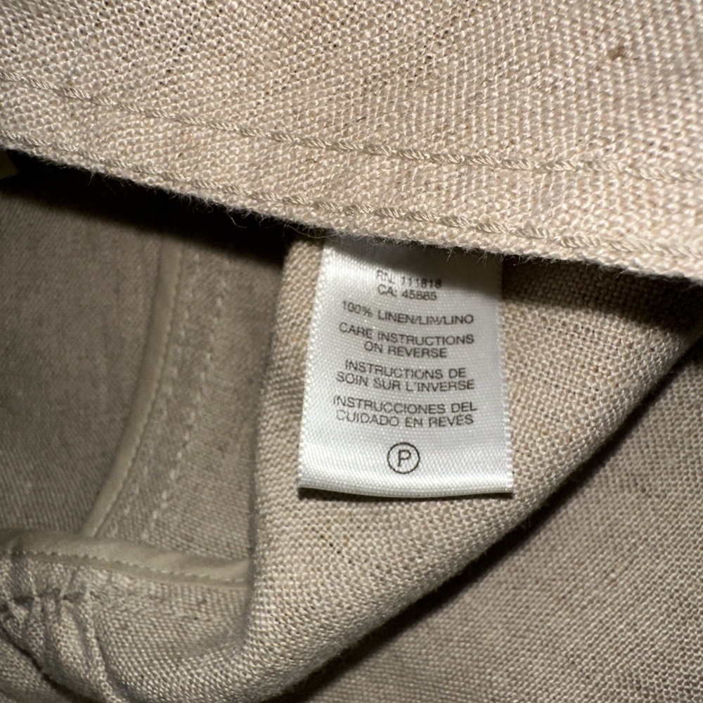 MICHAEL KORS SIZE L~100% LINEN DRESS JACKET BLAZER~PUFF SLEEVES GOLD BUTTON UP - Picture 7 of 16